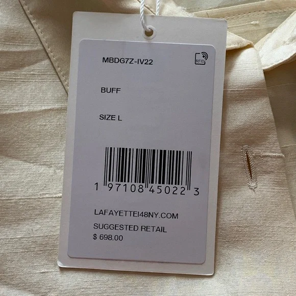 Lafayette 148 New York Cream Button Down Shirt - Picture 5 of 13